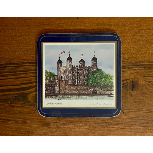 Late 20th Century Vintage British Landmarks Coasters- Set of Six For Sale - Image 5 of 7