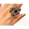 Bochic "Orient" Blue Sapphire & Multi Sapphire Cocktail Ring Set 18K Gold&Silver For Sale - Image 16 of 18