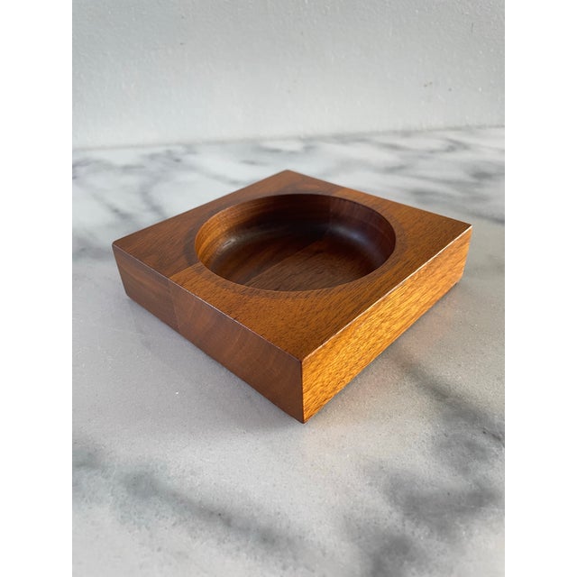 Mid 20th Century American Walnut Modernist Scoop Bowl For Sale - Image 4 of 8