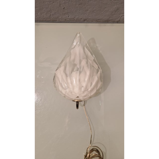 Leaf Wall Lamps in Transparent and White Murano Glass from La Murrina, 1980s, Set of 2 For Sale - Image 10 of 18