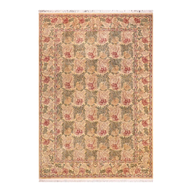 Boho Chic Tulip Pak-Persian Gold/Green Wool Rug - 10'1'' X 14'1'' For Sale