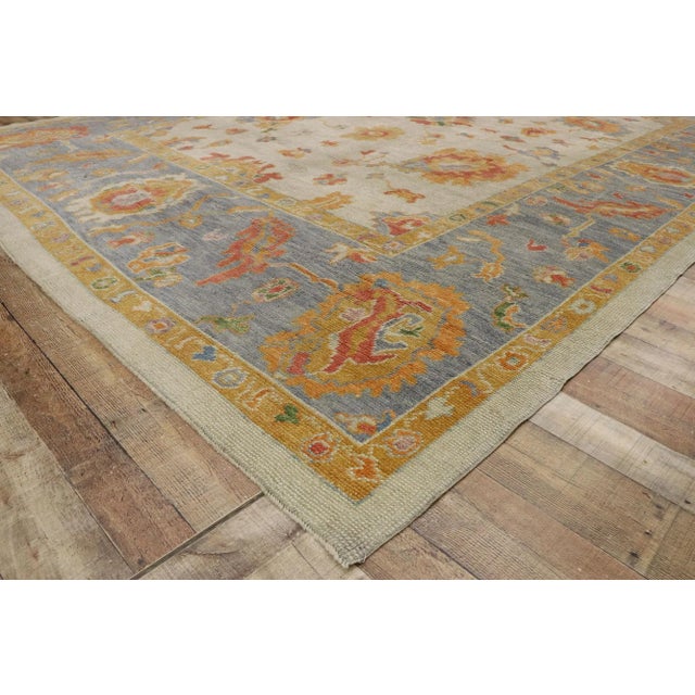 Colorful Oushak Turkish Rug - 09'03 X 12'03 For Sale In Dallas - Image 6 of 10
