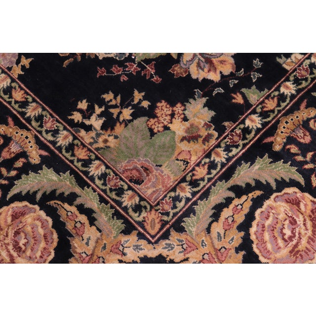 Shabby Chic Elegant Kashan Pak-Persian Black/Gold Wool Rug - 8'11'' X 12'1'' For Sale - Image 3 of 9