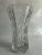 1950s Vintage Tall Sunburst Scalloped Rimmed Cut Glass Vase For Sale - Image 5 of 7