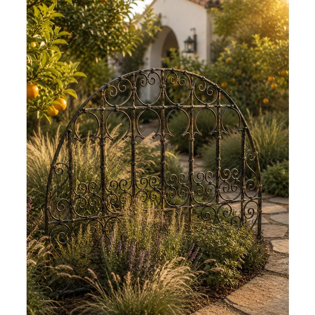 Indian Vintage Iron Work Garden Transom For Sale - Image 3 of 3