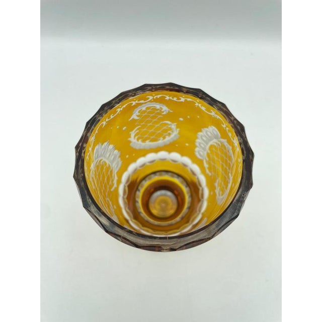 Chalices in Hand-Cut Amber Crystal by Moosbauer Nördlingen, 1950s, Set of 2 For Sale - Image 17 of 18