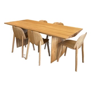 Bolia Alp Dining Table + Matiazzi Osso Dining Chairs, Set of Six For Sale