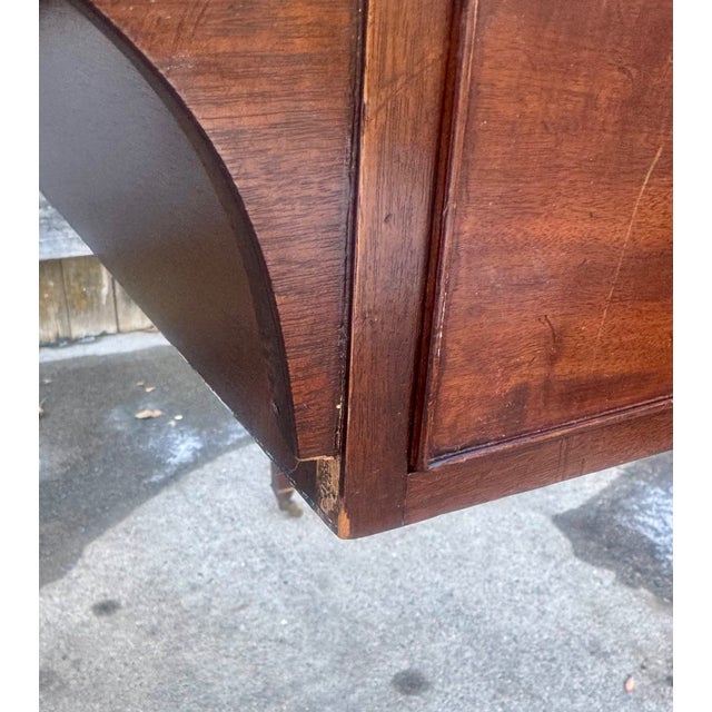 Antique English Mahogany Leather-Top Writing Desk, C. 1895–1910 For Sale - Image 10 of 11