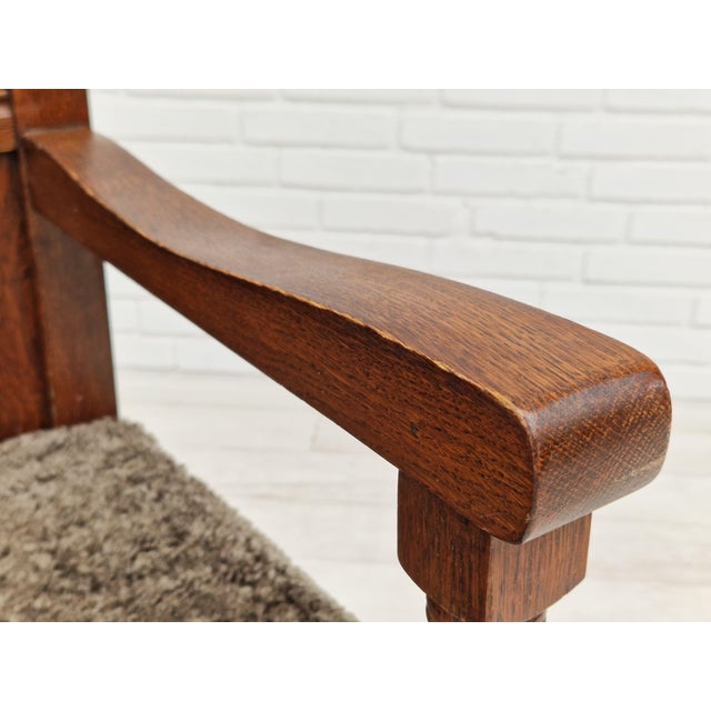 Scandinavian Bench or Sofa in Oak & Sheepskin, 1950s For Sale - Image 18 of 18