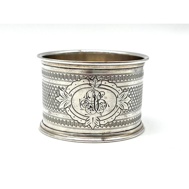 Antique 19th Century 800 Silver Monogram Napkin Ring, Germany, 1890s For Sale - Image 10 of 10