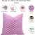 Fabdivine Decorative Block Print Cushion Cover 16x16 Inch Thick Cotton White-Pink City For Sale - Image 4 of 4