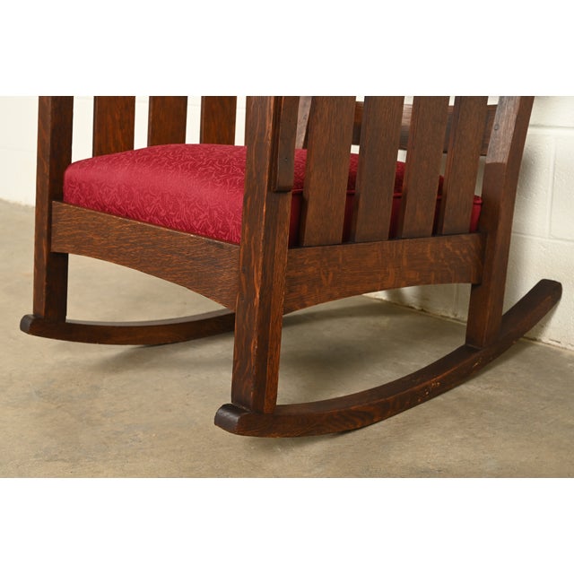 Lifetime Furniture Antique Mission Oak Arts & Crafts Rocking Chair, Circa 1910 For Sale - Image 9 of 13