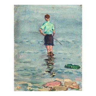 Soviet Children Portrait, Oil Painting, Ukrainian Artist, 1961 38-29 For Sale