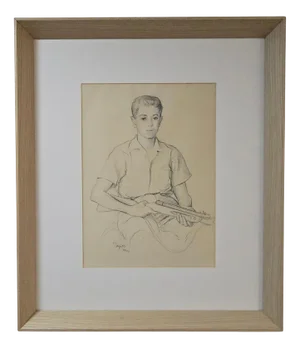 Antoni Tàpies, Self-Portrait, 1954, Pencil Drawing