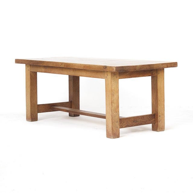 Mid-Century Rustic Brutalist Oak Dining Table, 1960s For Sale - Image 12 of 12