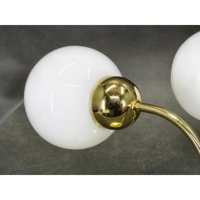 1970s Vintage Brass and Opaline Glass Wall Lights by Kamenický Šenov, 1970s, Set of 3 For Sale - Image 5 of 16