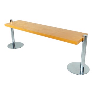 Console in Ash Wood and Metal attributed to Sergio Asti for Poltronova, 1970s For Sale