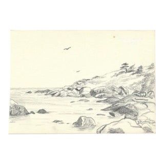 1970s Robert Angeloch Coastal Drawing For Sale
