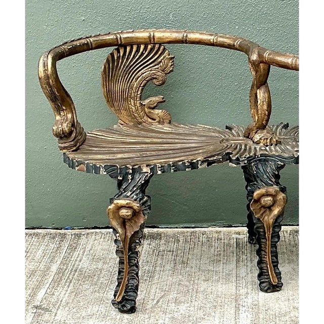 Early 20th Century Vintage Gilt Carved Grotto Tete-a-Tete For Sale - Image 5 of 14