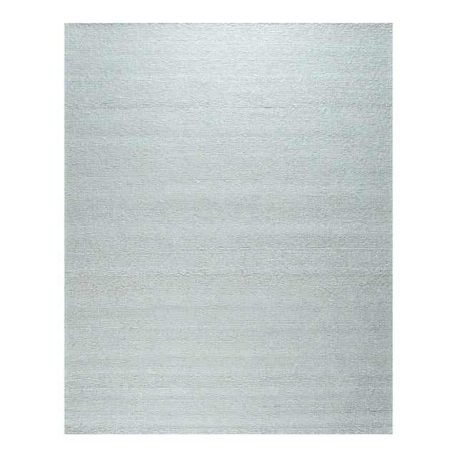 3x8 Fiona Rustic Kilim Ivory Open Solid Minimalist Flatweave Wool Carpet Rug For Sale