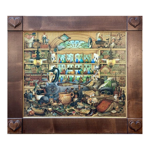 1990s Charles Wysocki ELMER & LORETTA Signed Canvas #294/500 Heart Frame 31x27 For Sale