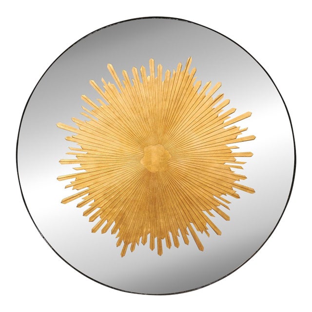 Verre Églomisé Sunburst Round Mirror For Sale