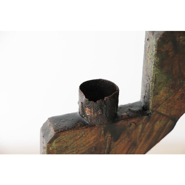 19th Century Antique Baroque Style Wooden Ecclesiastical Altar Candelabras - a Pair For Sale - Image 10 of 11