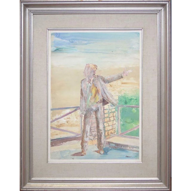 Portrait - Original Acrylic Painting by Robert Carroll - 1969 ca. 1969 ca. For Sale - Image 3 of 3