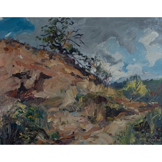 Jordi Pausas Mestres, Rugged Hillside Under a Dynamic Sky, Oil Painting For Sale