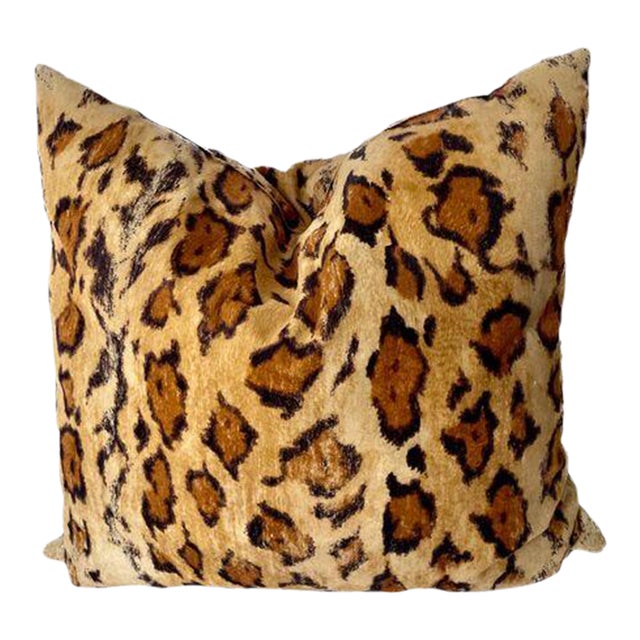 Vintage Faux Fur Leopard Pillow For Sale