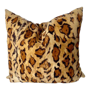 Vintage Faux Fur Leopard Pillow