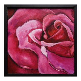 Crimson Embrace: Rose Painting by Yulia S For Sale