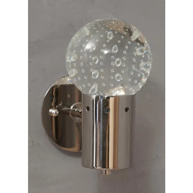 Vintage Wall Light in Murano Art Glass and Steel, 1980 For Sale - Image 8 of 8