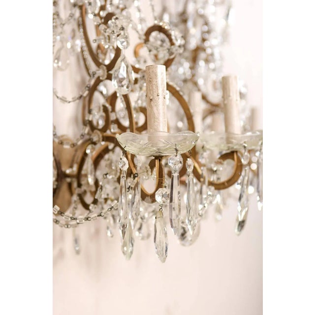 Mid-20th Century Italian Crystal and Gilded Metal Sconces - a Pair For Sale - Image 9 of 12