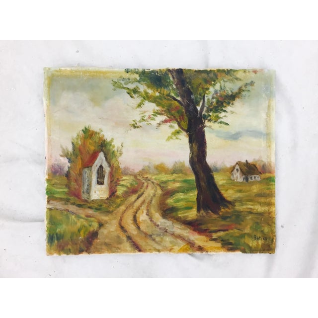 Antique Oil on Canvas Painting For Sale - Image 10 of 10
