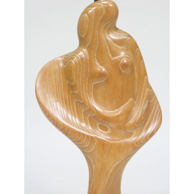 Wood Heifetz sculptural table lamp For Sale - Image 7 of 9