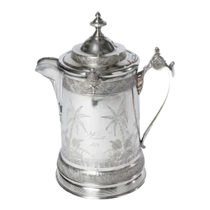 19th Century Victorian Reed and Barton Aesthetic Movement Silver-Plate Water Pitcher