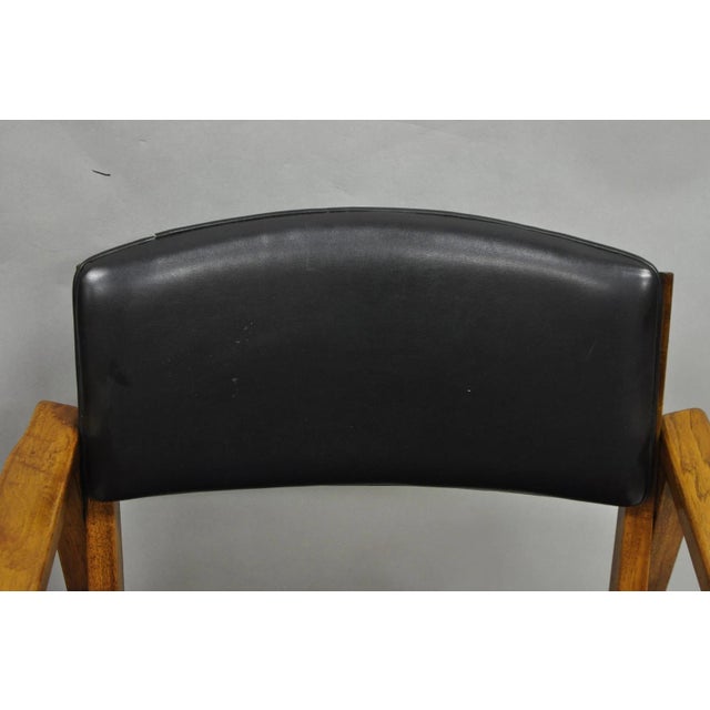 Black Vintage Boling Chair Co Mid Century Modern Walnut Lounge Arm Chairs (A) - Pair For Sale - Image 8 of 17