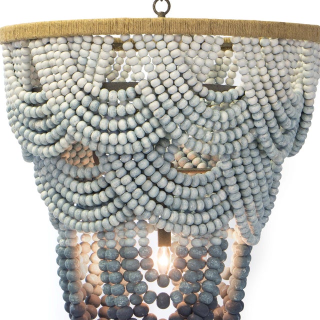 Regina Andrew Ombre Wood Bead Chandelier For Sale - Image 4 of 7