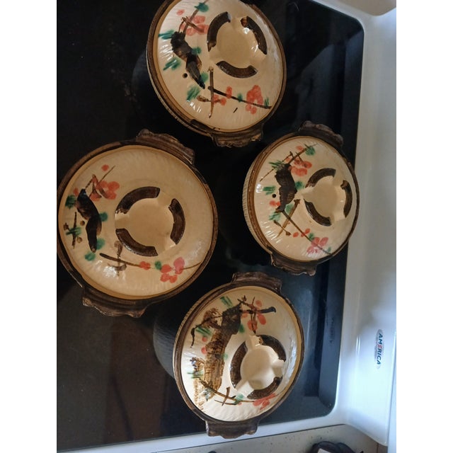 Vintage Japanese Lidded Bowls With Spoons For Sale - Image 4 of 5