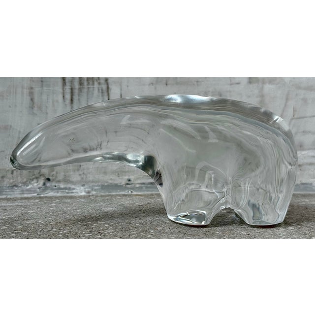 Vintage 1960’s French Baccarat Crystal Polar Bear Retired Paperweight Figurine, in the Style of François Pompon For Sale - Image 11 of 12