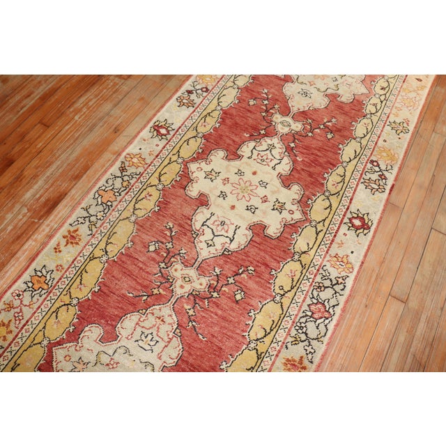 American Vintage Oushak Runner For Sale - Image 3 of 18