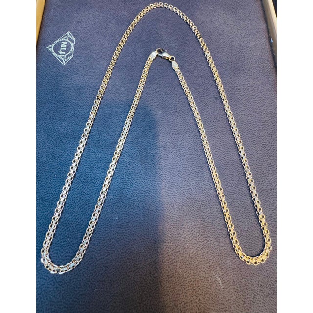 14k Solid Yellow Gold Handmade 3.4 mm Anchor Mariner Link Necklace, 24"L , 15.8G For Sale - Image 4 of 18