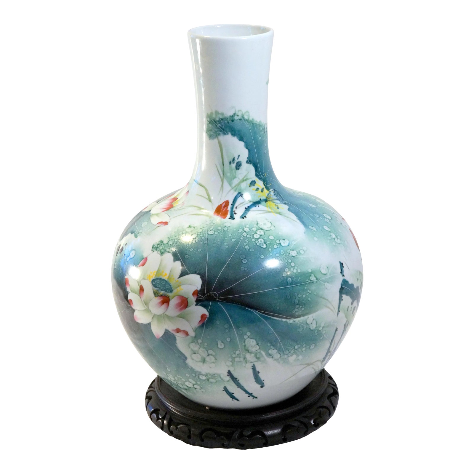 Chinese Contemporary Painted Porcelain Vase | Chairish