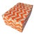 Glass Orange White Chevron Jewelry Storage Box Holder For Sale