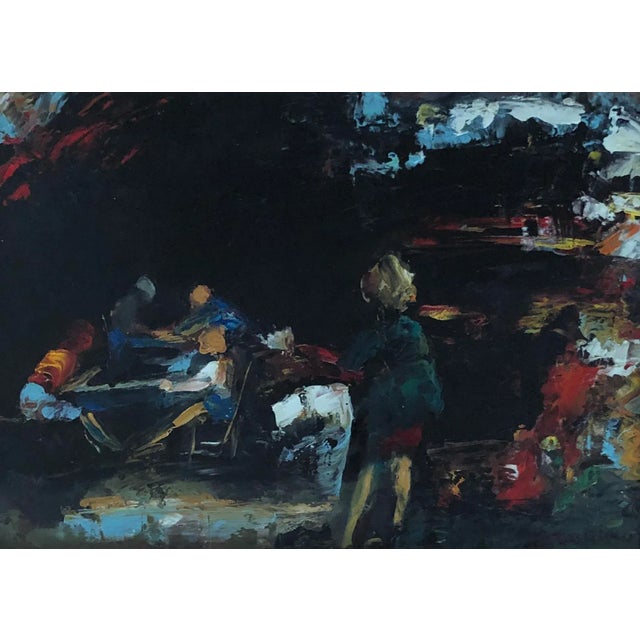Adolfo Carducci, Attablés en terrace, Oil on Cardboard, Framed For Sale - Image 9 of 9