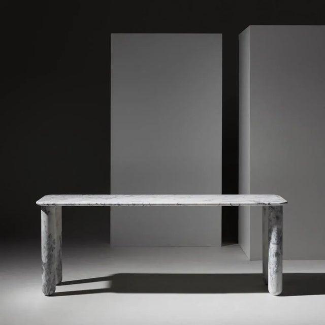 Large White Marble Sunday Dining Table by Jean-Baptiste Souletie For Sale - Image 4 of 12