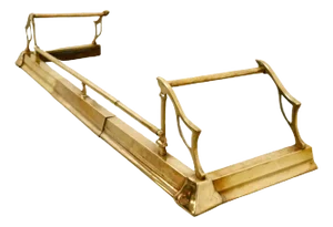 Large Victorian Art Nouveau Brass Fender