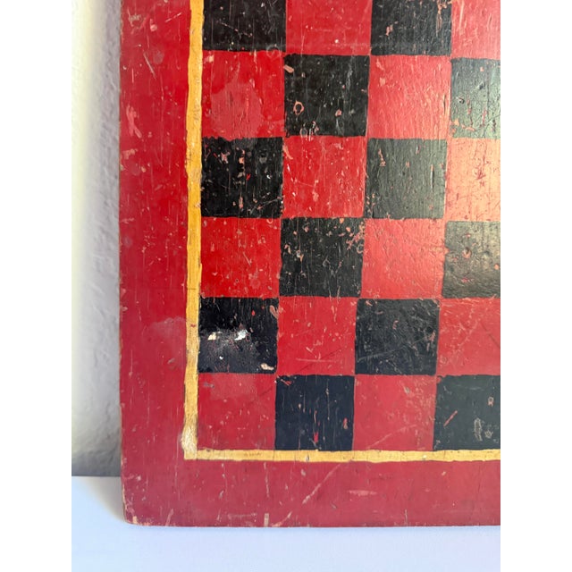 Red Late 19th Century Folk Art Checkerboard For Sale - Image 8 of 10