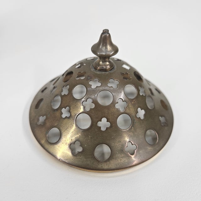 Antique Sterling Silver Potpourri Holder With a Cut Crystal Body For Sale In Dallas - Image 6 of 7